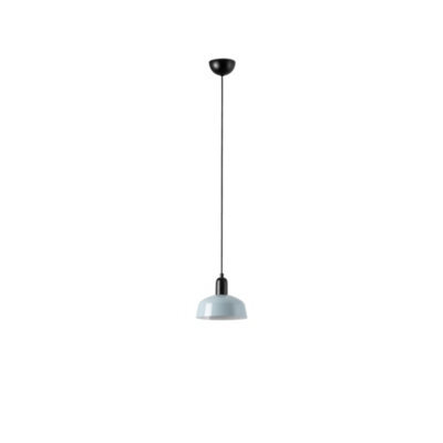 Luminosa Lighting Luminosa Tatawin Small Dome Pendant Ceiling Light Black, Gloss Grayish Blue 1X E27