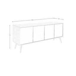 Angel Cerda Elegant Black Mirror Effect Sideboard With Walnut Finish And Steel Legs - thumbnail 7
