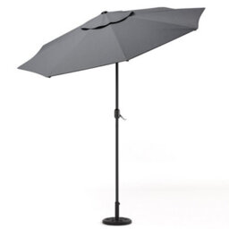Living And Home 3M Large Rotating Garden Parasol Outdoor Beach Umbrella Patio Sun Shade Crank Tilt With Vintage Base, Dark Grey - thumbnail 3