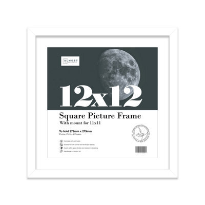 "12X12"" White Picture Frame - 12X12"" Square Frame With 11X11"" Mount For 12X12""/11X11"" Pictures Moderrn Style Thin Edge, 1 Pack" - image 1