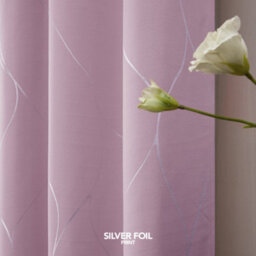 Deconovo Eyelet Thermal Blackout Curtains, Silver Wave Foil Printed Curtains For Girls Bedroom, 66 X 54 Inch, Baby Pink, 1 Pair - thumbnail 3