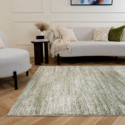 The Rugs Montana Cream And Green Abstract Area Rug And Runner Soft Durable Pet Friendly Easy To Clean Living Room Bedroom 3800Crgn - thumbnail 6