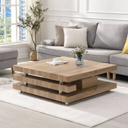 Furniture in Fashion Borneo Wooden Coffee Table Square In Sanremo Oak - thumbnail 1