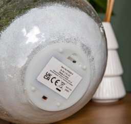 Samuel Alexander 200 Battery Operated Light Up Robin Crackle Glass Ball With 15 Warm White Leds - thumbnail 1