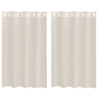 Berkfield Durable Voile Curtains With Grommets 2 Pcs Cream 140X175 Cm