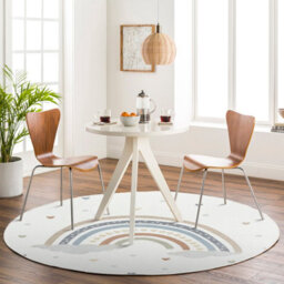 Livabliss Round Lillian-Kids Beige Orange Blue Green Washable Rug For Children's Rooms 160 X 160 Cm Easy Care, Non Shedding - thumbnail 2