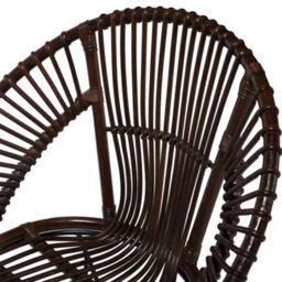 Beliani Acapulco Collection Rattan Armchair Brown Wicker Papasan With Black Metal Legs - W70 X D48 X H80Cm - thumbnail 7