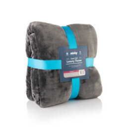 Alfresia Minky Luxury Throw, Double Blanket, Grey - thumbnail 7