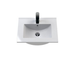 Hudson Reed Juno Floor Standing 2 Soft Close Door Vanity Unit With Minimalist 1 Tap Hole Basin In Metallic Slate Finish, 500mm - thumbnail 6