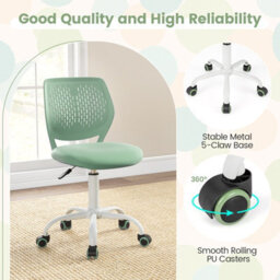 Gainoom Kids Ergonomic Study Chair Green Adjustable Height School Desk Chair Rolling Swivel - thumbnail 7