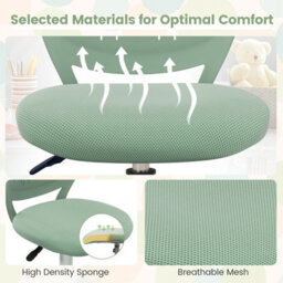 Gainoom Kids Ergonomic Study Chair Green Adjustable Height School Desk Chair Rolling Swivel - thumbnail 9