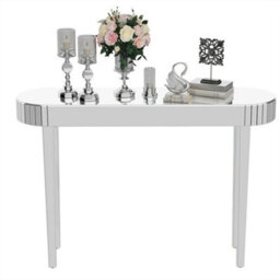 Artloge 120Cm Mirrored Console Table Glam Silver Mirrored Console Entryway Table Living Room - thumbnail 8