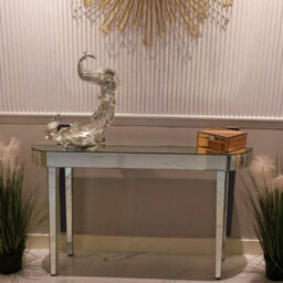 Artloge 120Cm Mirrored Console Table Glam Silver Mirrored Console Entryway Table Living Room - thumbnail 9