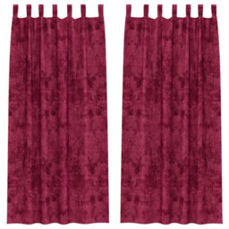 Berkfield Classic Curtain With Curtains 2 Pcs Wine Red 260 X 140 Cm Velvet