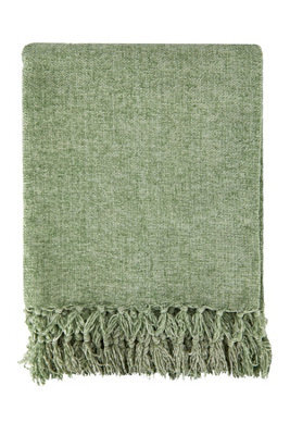 Emma Barclay Darcy Tassel Blanket/throw For Sofa Chair Bed Meadow Green 130X150Cm - image 1