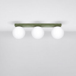 Sollux Lighting Yoli Steel/glass Olive Green 3 Lights Minimalist Ceiling Lamps - thumbnail 2