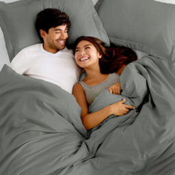 Ameha Single Size Duvet Cover Sets Plain Dyed Quilt Grey Bedding With Pillowcases Soft Breathable Microfiber Bed Set 135X200Cm - thumbnail 7
