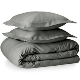 Ameha Single Size Duvet Cover Sets Plain Dyed Quilt Grey Bedding With Pillowcases Soft Breathable Microfiber Bed Set 135X200Cm - thumbnail 6