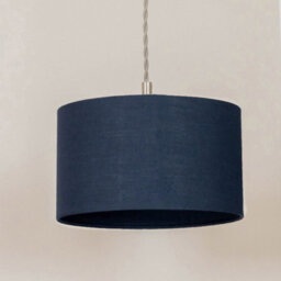 Valuelights Reni Navy Blue Drum Shade 3 Drop Bar Brushed Chrome Diner Ceiling Pendant Light - thumbnail 4