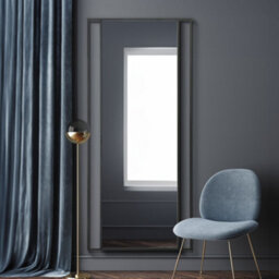 "Mirroroutlet Slim Fenestra - Black Modern Full Length Wall And Leaner Mirror 79"" X 35"" (200 X 90Cm)" - thumbnail 1