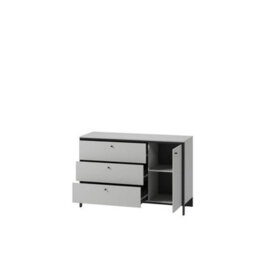 Arte Gris Sideboard Cabinet - Modern Grey & Black Bedroom Furniture  With Led Lighting (H)910mm, (W)1360mm, (D)490mm - thumbnail 2