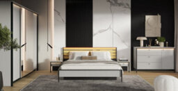 Arte Gris Sideboard Cabinet - Modern Grey & Black Bedroom Furniture  With Led Lighting (H)910mm, (W)1360mm, (D)490mm - thumbnail 6