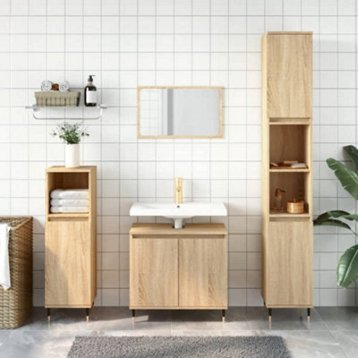 Berkfield Bathroom Cabinet Sonoma Oak 58X33X60 Cm Engineered Wood - image 1
