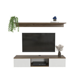Decorotika Modern Elia Tv Unit With Storage Walnut And White - thumbnail 6