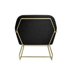 Wyld Haus Marseille Black Velvet Armchair With Gold Metal Legs - thumbnail 5