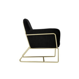 Wyld Haus Marseille Black Velvet Armchair With Gold Metal Legs - thumbnail 4
