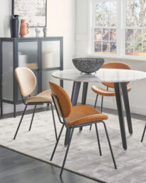Beliani Set Of 2 Dining Chairs Luana Faux Leather Golden Brown - thumbnail 2