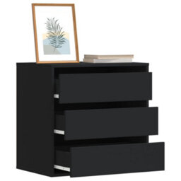 Berkfield Corner Chest Of Drawers Black 60X41X58 Cm Engineered Wood