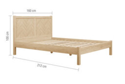King Bed Frame Oak Brown Wooden Birlea Herringford 5Ft 150Cm - thumbnail 9