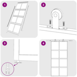 Berkfield Modern Sliding Door Black 76X205 Cm Tempered Glass And Aluminium - thumbnail 8