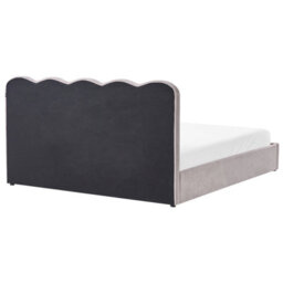 Beliani Ottoman Bed Chenille Nanterre 180 X 200 Cm (Eu Super King) Taupe - thumbnail 7