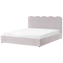 Beliani Ottoman Bed Chenille Nanterre 180 X 200 Cm (Eu Super King) Taupe - thumbnail 5