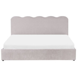 Beliani Ottoman Bed Chenille Nanterre 180 X 200 Cm (Eu Super King) Taupe - thumbnail 6
