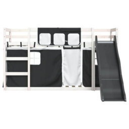 Berkfield Bunk Bed Without Mattress With Slide White And Black 90X200 Cm - thumbnail 7