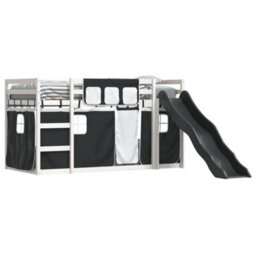 Berkfield Bunk Bed Without Mattress With Slide White And Black 90X200 Cm - thumbnail 4