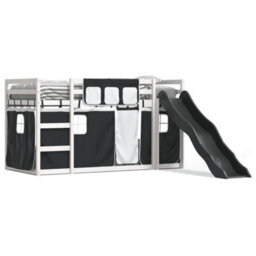 Berkfield Bunk Bed Without Mattress With Slide White And Black 90X200 Cm - thumbnail 2