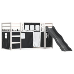 Berkfield Bunk Bed Without Mattress With Slide White And Black 90X200 Cm - thumbnail 3