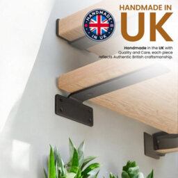 MKGT 6 Pack Floating Shelf Brackets 25 Cm, Heavy Duty Shelf Brackets For Shelves, Black Coated Metal Wall Shelf Support Brackets - thumbnail 3