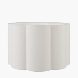 Pacific Lifestyle 30Cm White Handloom Scalloped Cylinder Table Lampshade - thumbnail 1