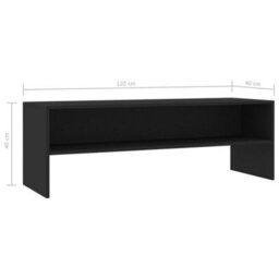 Berkfield Tv Cabinet Black 120X40X40 Cm Engineered Wood - thumbnail 6