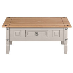 Mews Corona Coffee Table Grey Pine 1 Drawer Occasional Lamp - thumbnail 5