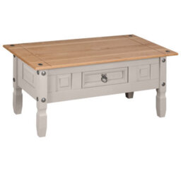 Mews Corona Coffee Table Grey Pine 1 Drawer Occasional Lamp - thumbnail 6