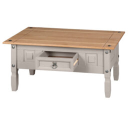 Mews Corona Coffee Table Grey Pine 1 Drawer Occasional Lamp - thumbnail 3