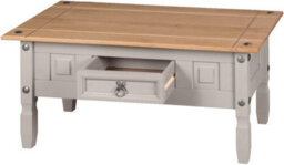 Mews Corona Coffee Table Grey Pine 1 Drawer Occasional Lamp - thumbnail 9