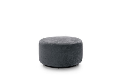 Abakus Direct Harriet Crushed Chenille Swivel Footstool In Dark Grey - image 1