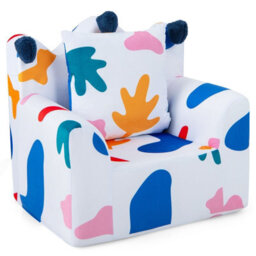 Costway Kids Sofa Chair Foam Filled Armchair Toddler Upholstered Couch W/ Padded Pillow - thumbnail 1